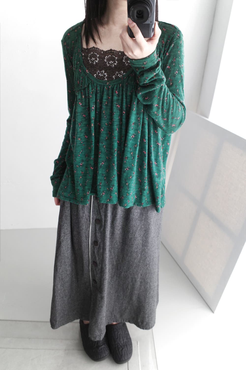 sunao kuwahara) flower shirring T 상품이미지6