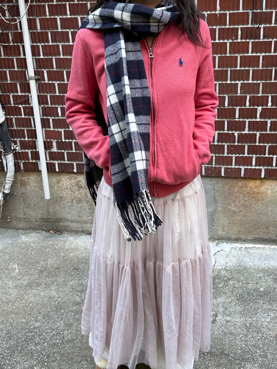 글로버올 떡코 폴로 니트집업 시스루 스커트 카고팬츠 세트 상품이미지8