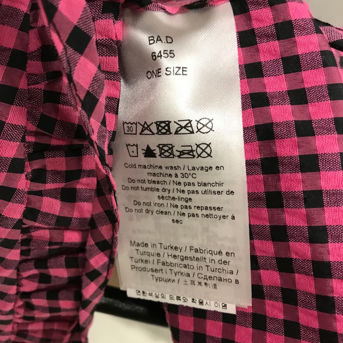 가니 체크 칼라 탑 핑크 F(W) 상품이미지5