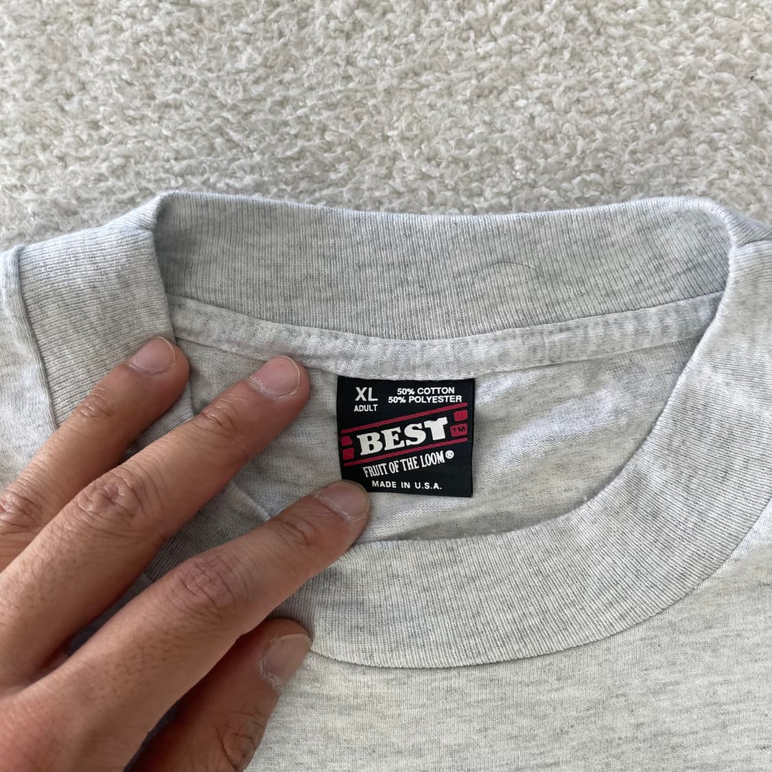 90s 프룻오브더룸 “EAT YOUR GUN LAW” 싱글스티치 티셔츠 상품이미지7