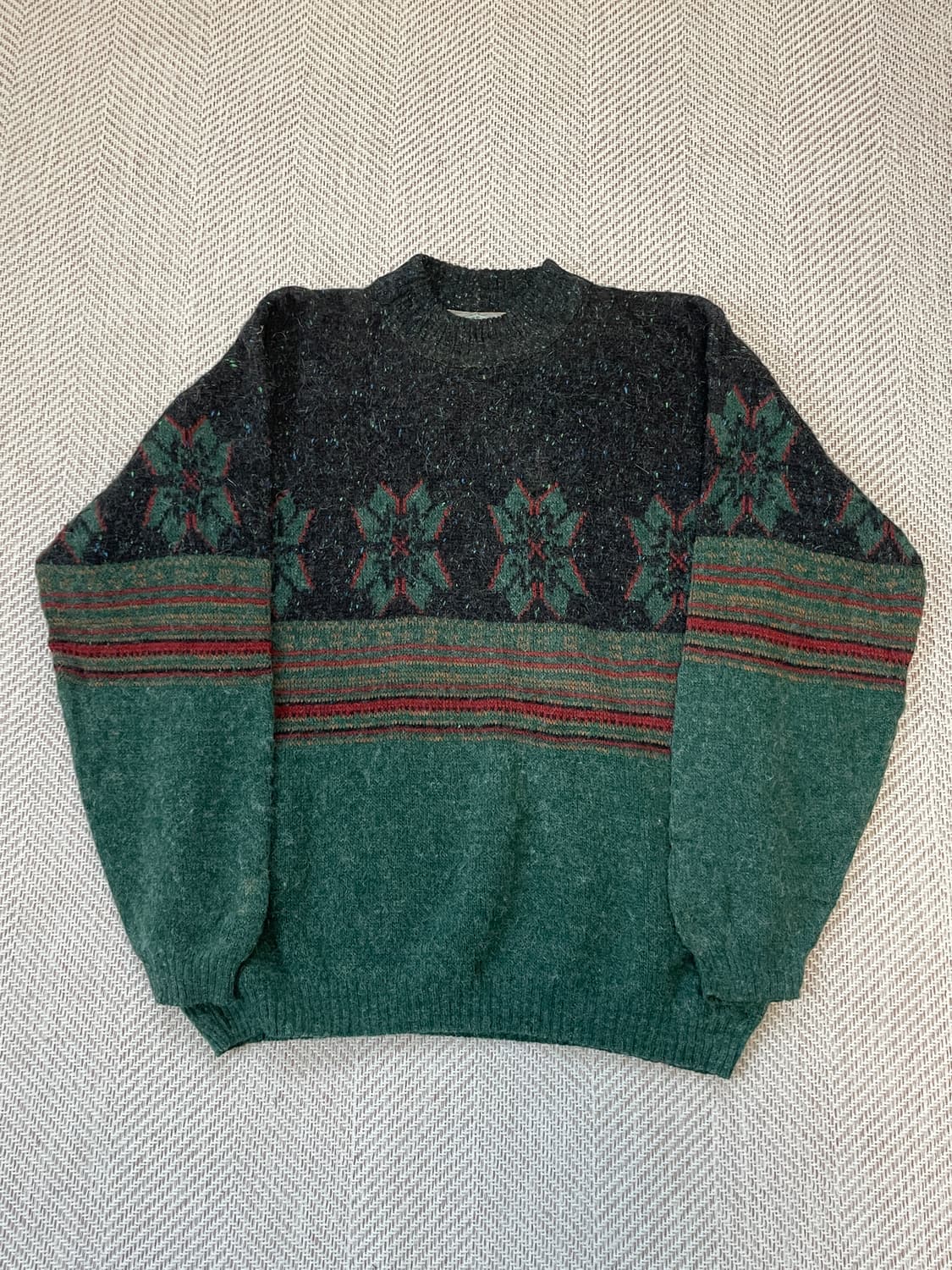 8~90s 유럽빈티지 자카드 파리지안 패턴 니트 스웨터 J03617 상품이미지9