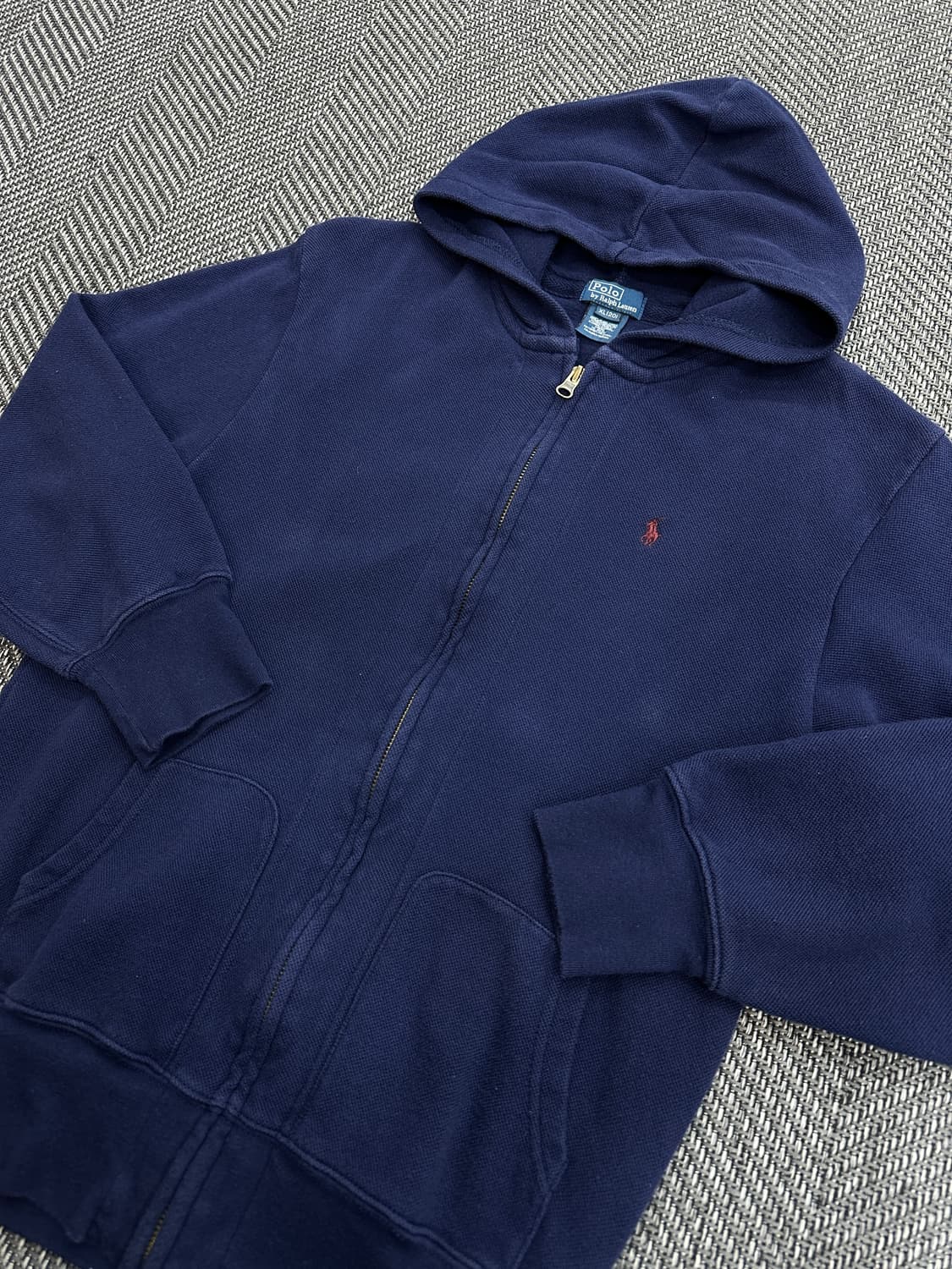 폴로 후드집업 네이비 상품이미지4