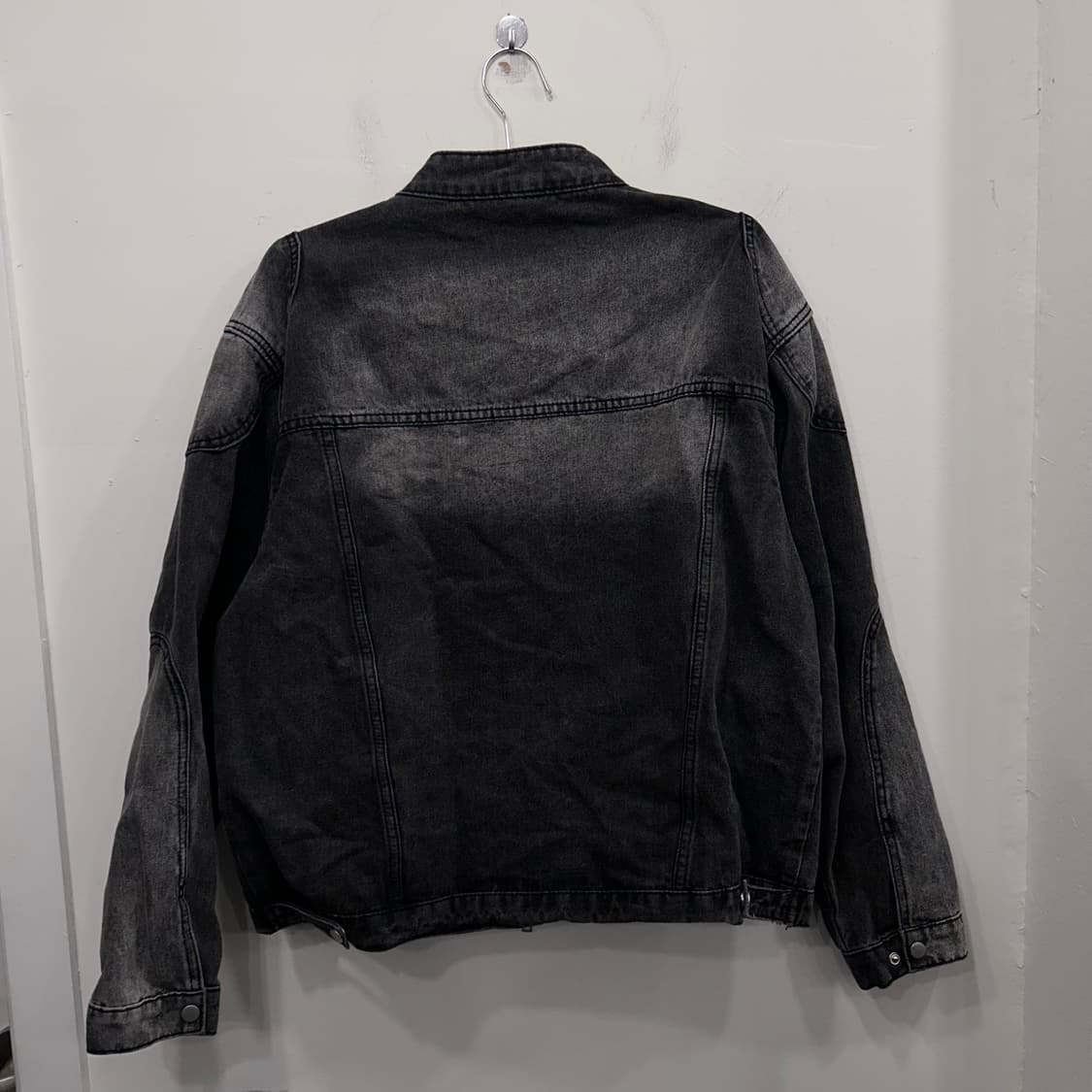 트릴리온 워시드 흑청 집업 자켓 & 카고 와이드팬츠 데님 셋업 상품이미지5