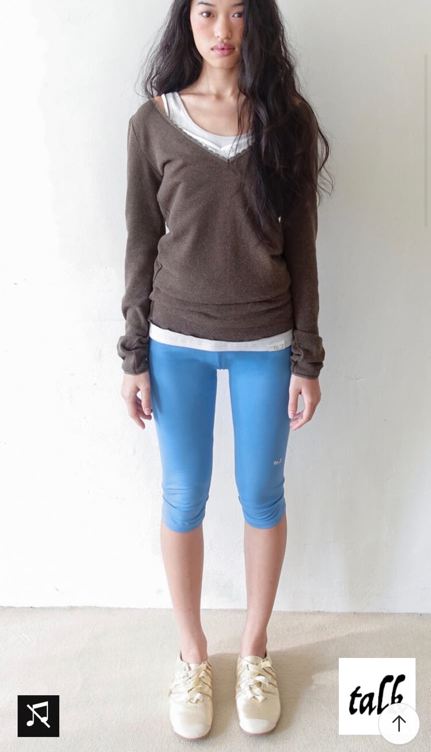 ★[fe.3] half leggings (blue) 상품이미지1