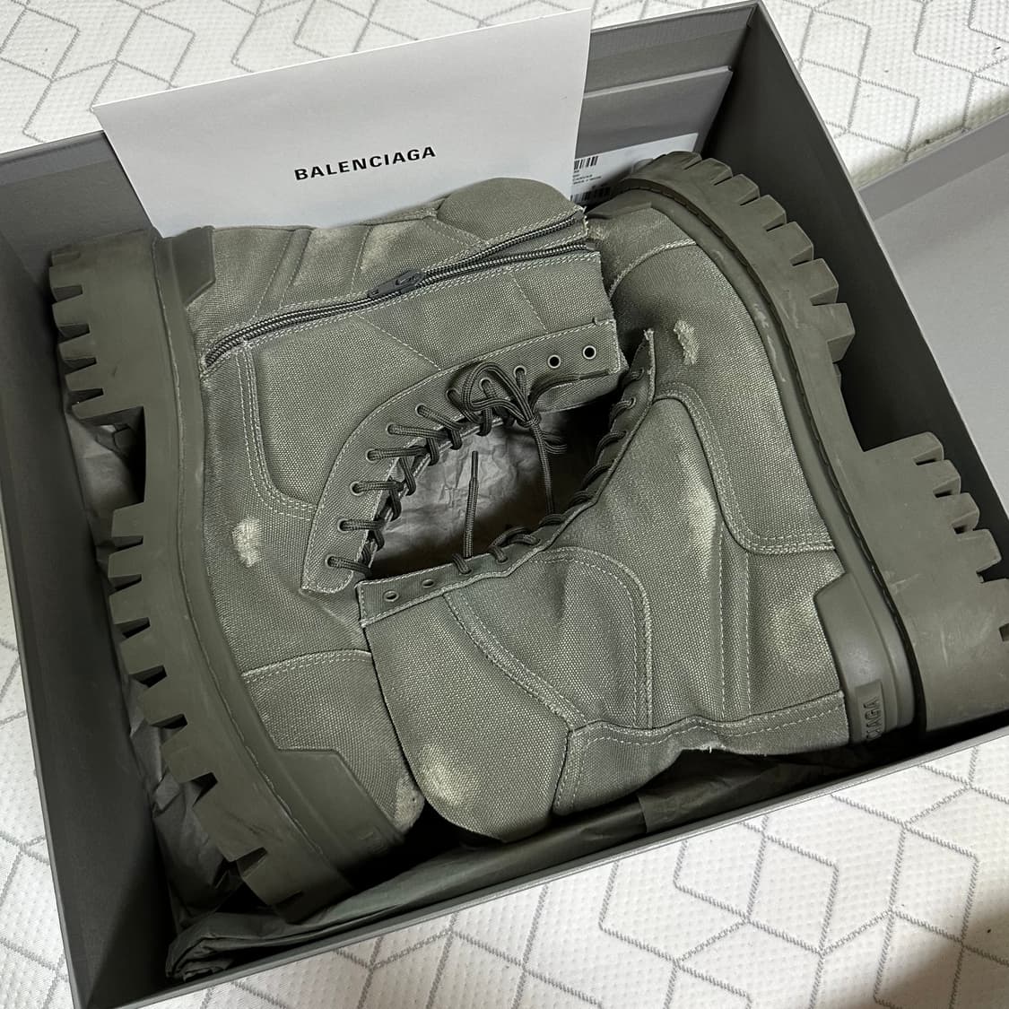 [45] 발렌시아가 스트라이크 컴뱃 부츠 카키 상품이미지1