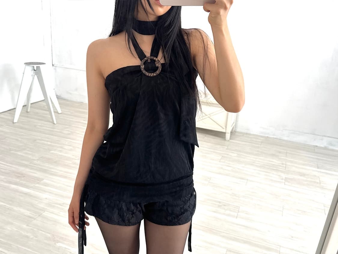 CECIL McBEE Zebra Halter Tube Top 상품이미지4