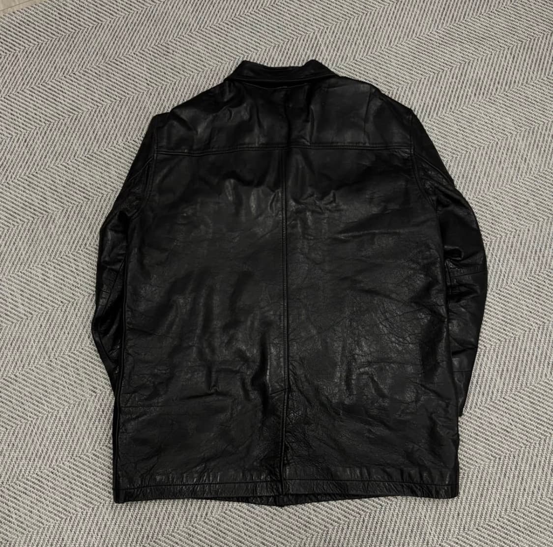 [XL] 올드 갭 레더 빈티지 카 코트 블랙 상품이미지2