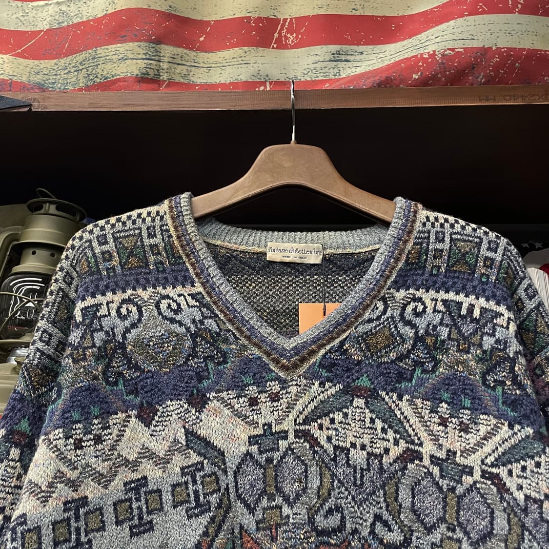 빈티지 에스닉 패턴 Made in Italy 니트 스웨터 N33 상품이미지3