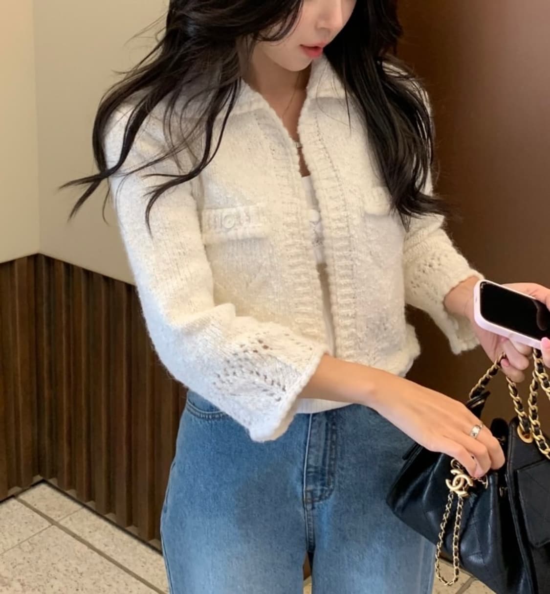 시예(siye) Monte tweed cardigan (ivory ) 상품이미지3
