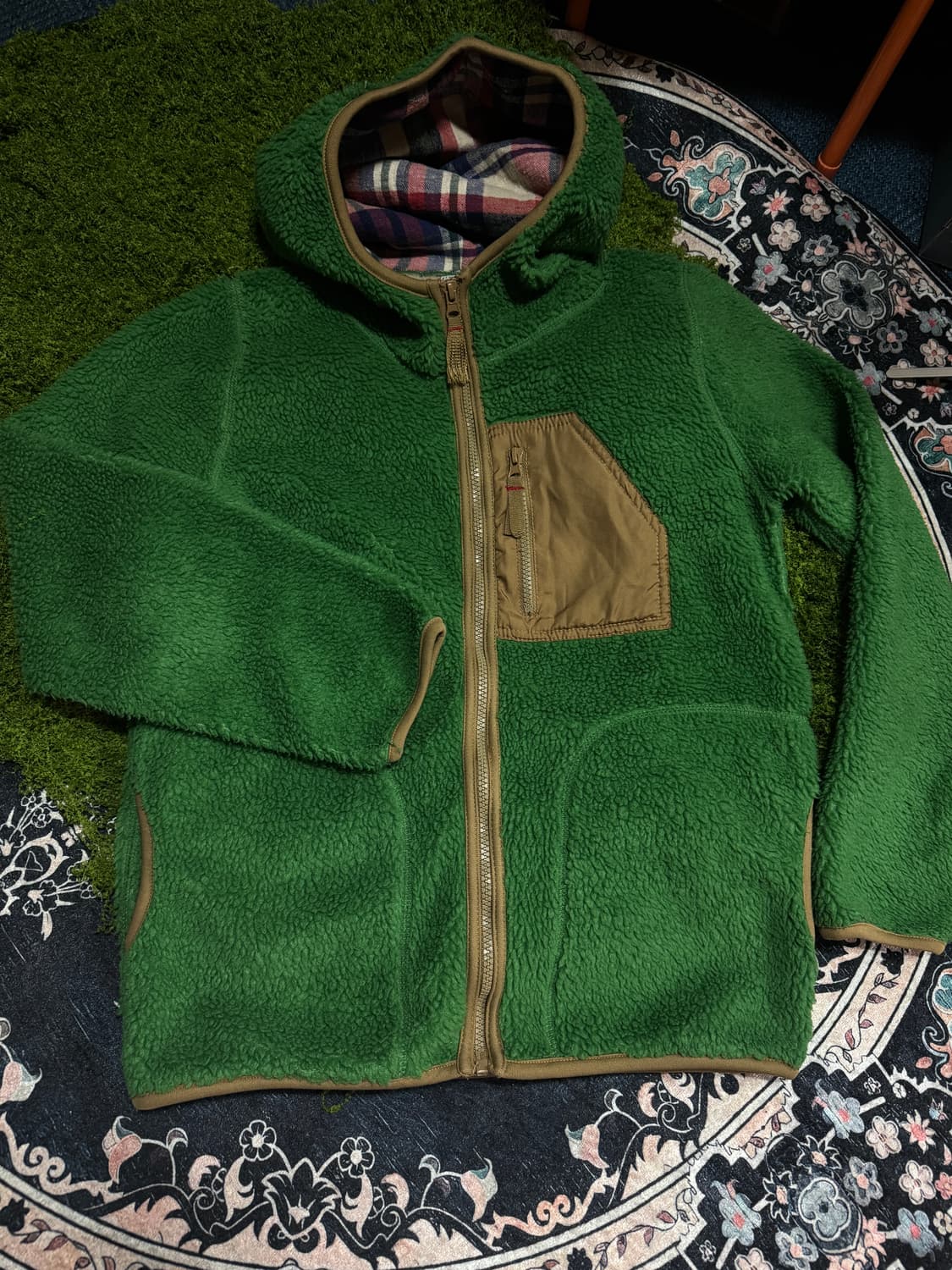 플리스 집업 그린 상품이미지1