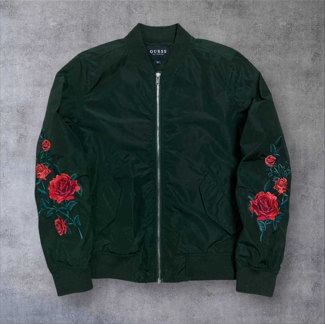 게스 플라워 자수 카키 블루종 자켓 상품이미지1