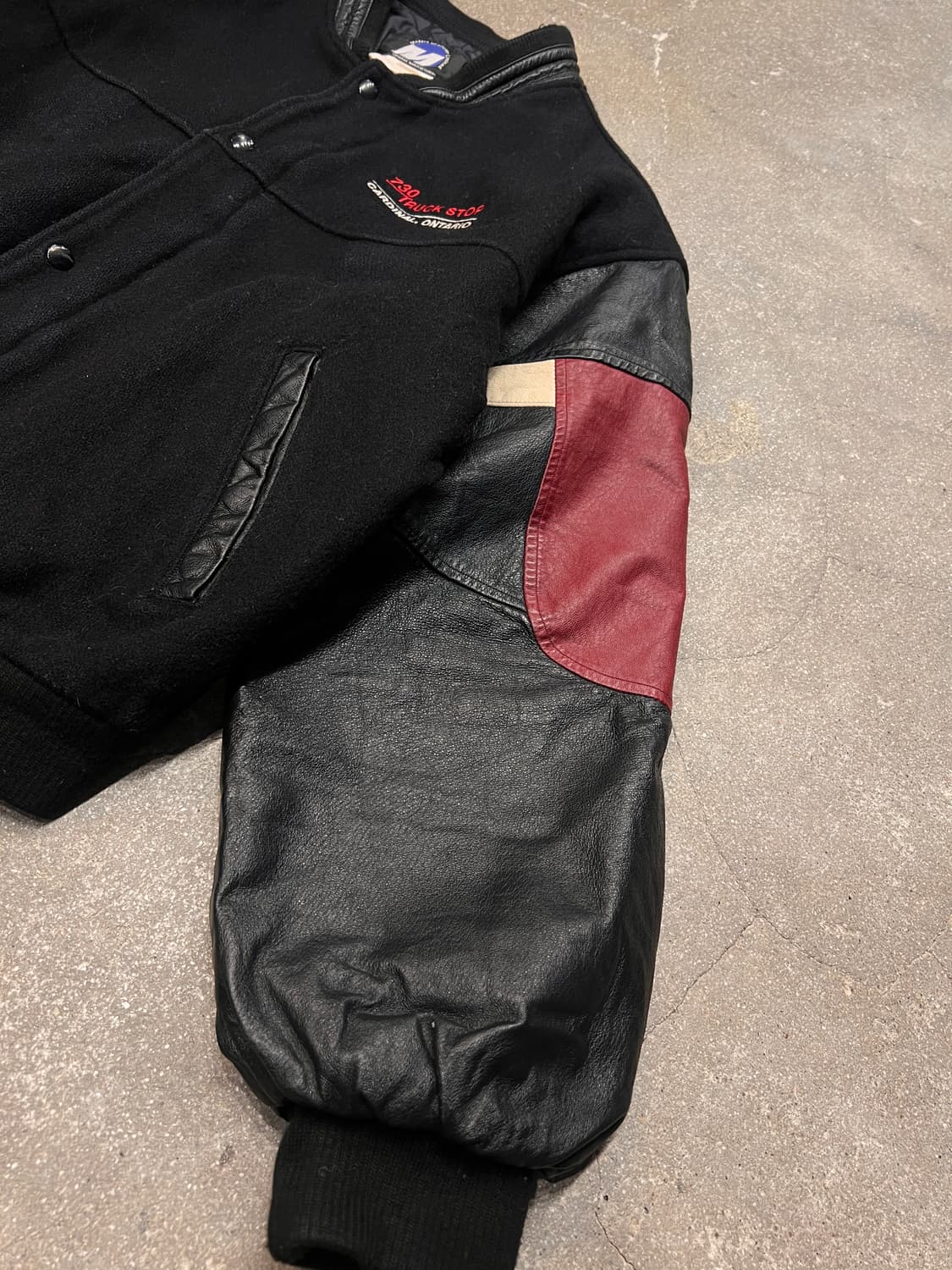 빈티지 캐나다 레이싱 가죽 울 바시티 자켓 상품이미지5