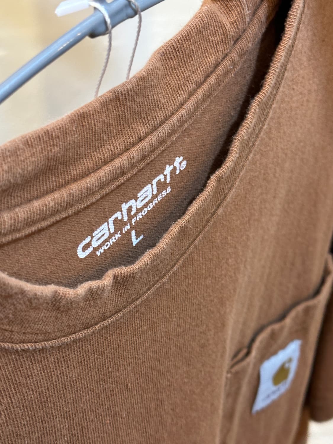 칼하트 포켓 반팔 티셔츠 브라운 L 상품이미지3