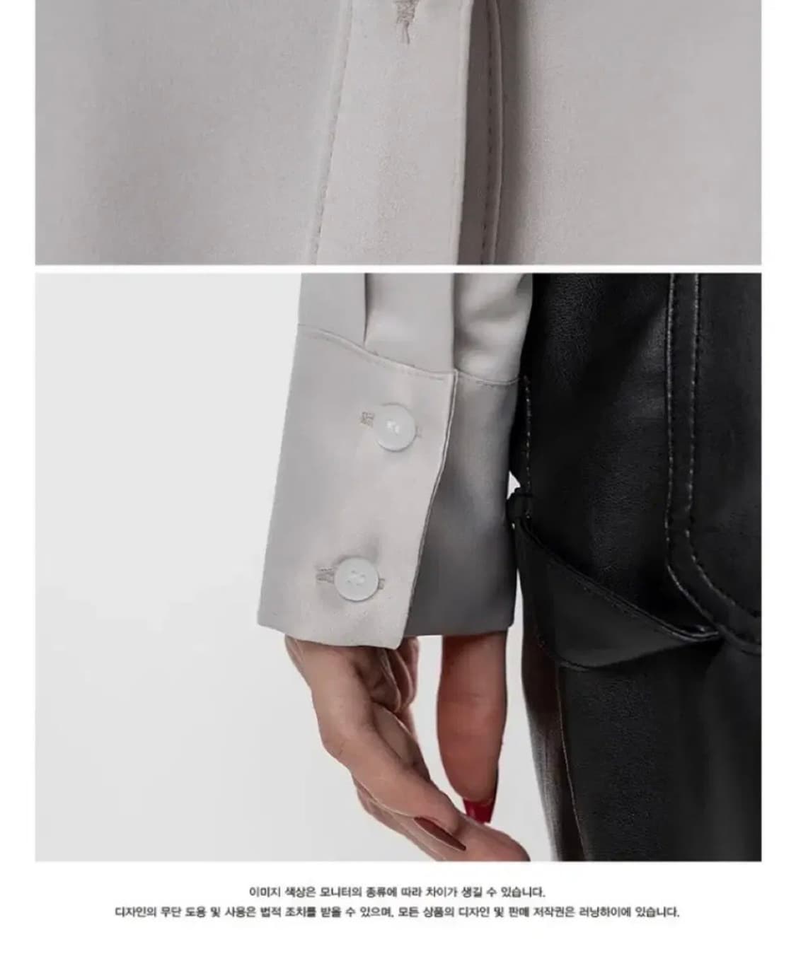 공홈품절 7.2>2.5) 러닝하이 RH 로고 새틴 크롭 셔츠 라이트그레이 상품이미지8