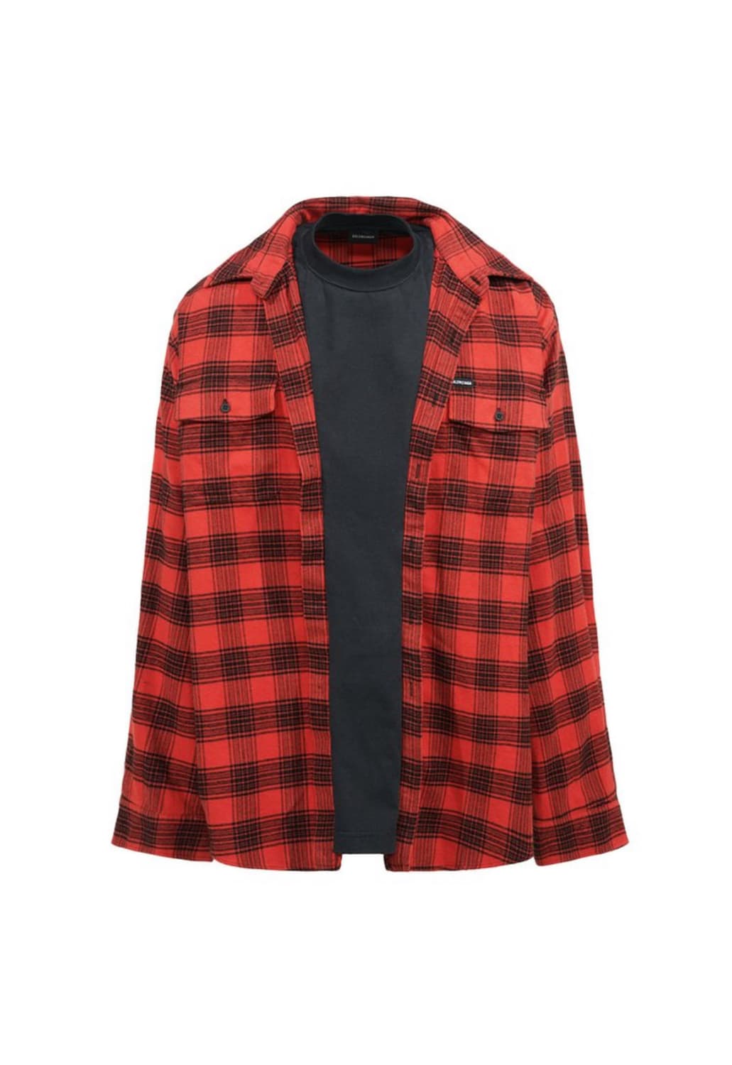 발렌시아가 트롱프뢰유 오버사이즈 체크 셔츠 1사이즈 상품이미지1