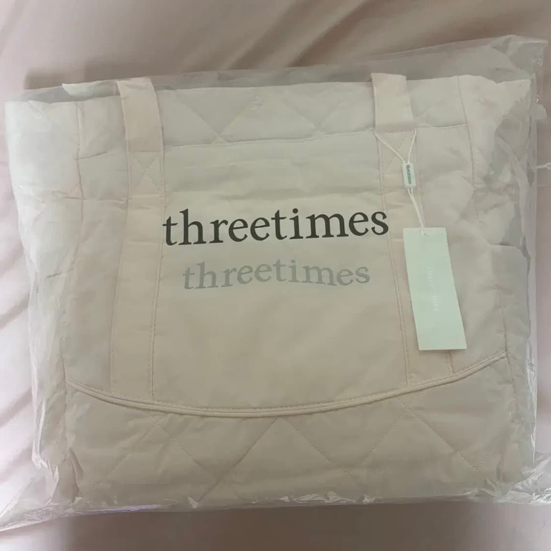 쓰리타임즈 베베 토트백 핑크 쓰탐 상품이미지2