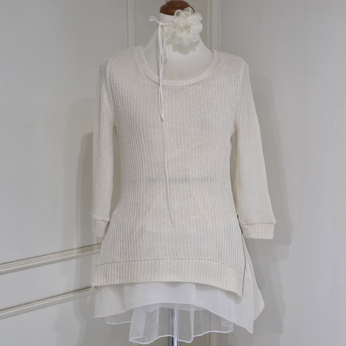 INGNI 일본빈티지) 모리걸 히메라떼갸루st 니트 레이어드 롱슬리브 상품이미지1