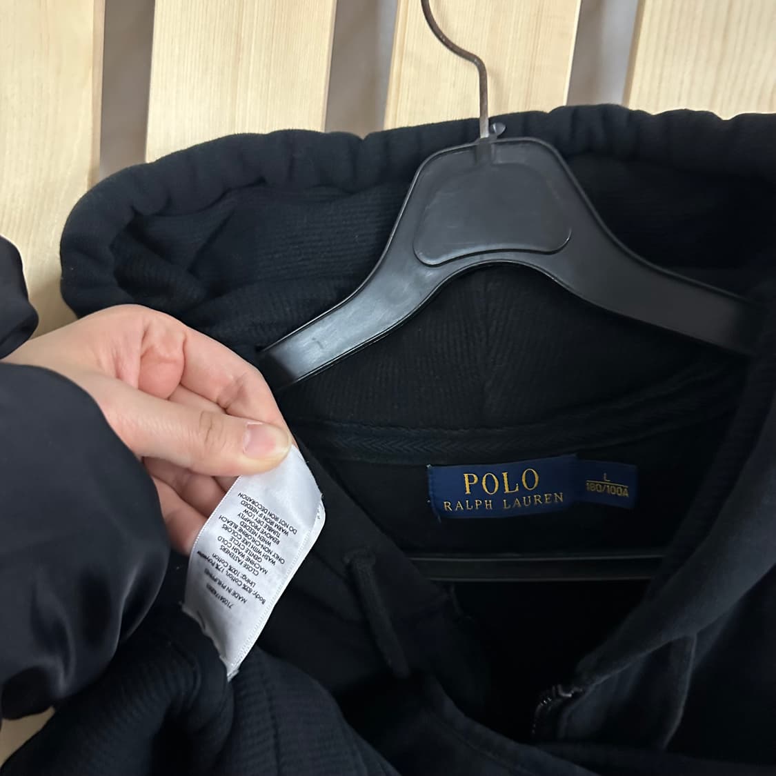 (L) 폴로 랄프로렌 블랙 코튼 베스트 후드집업 상품이미지5