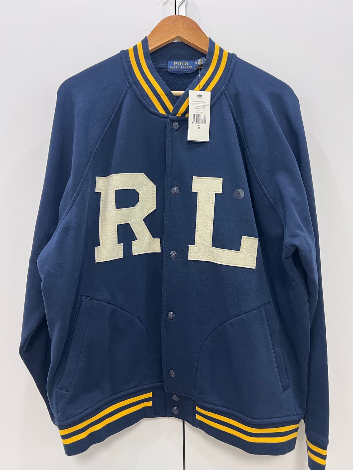 (새상품)폴로 랄프로렌 바시티 자켓 RL로고 네이비 XL 상품이미지4