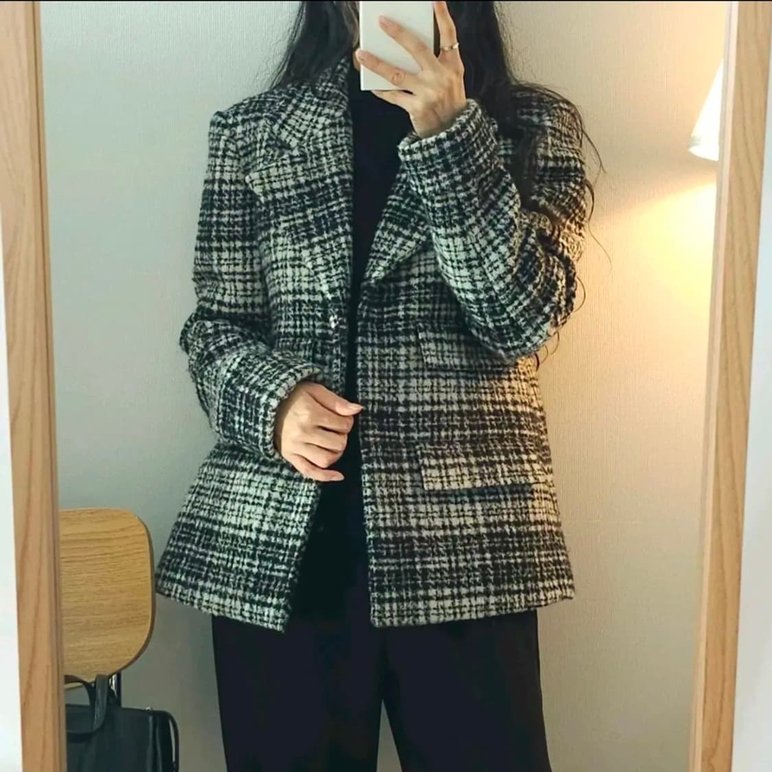 (38)ORR 오르 여자 울 체크 코트 자켓 상품이미지1