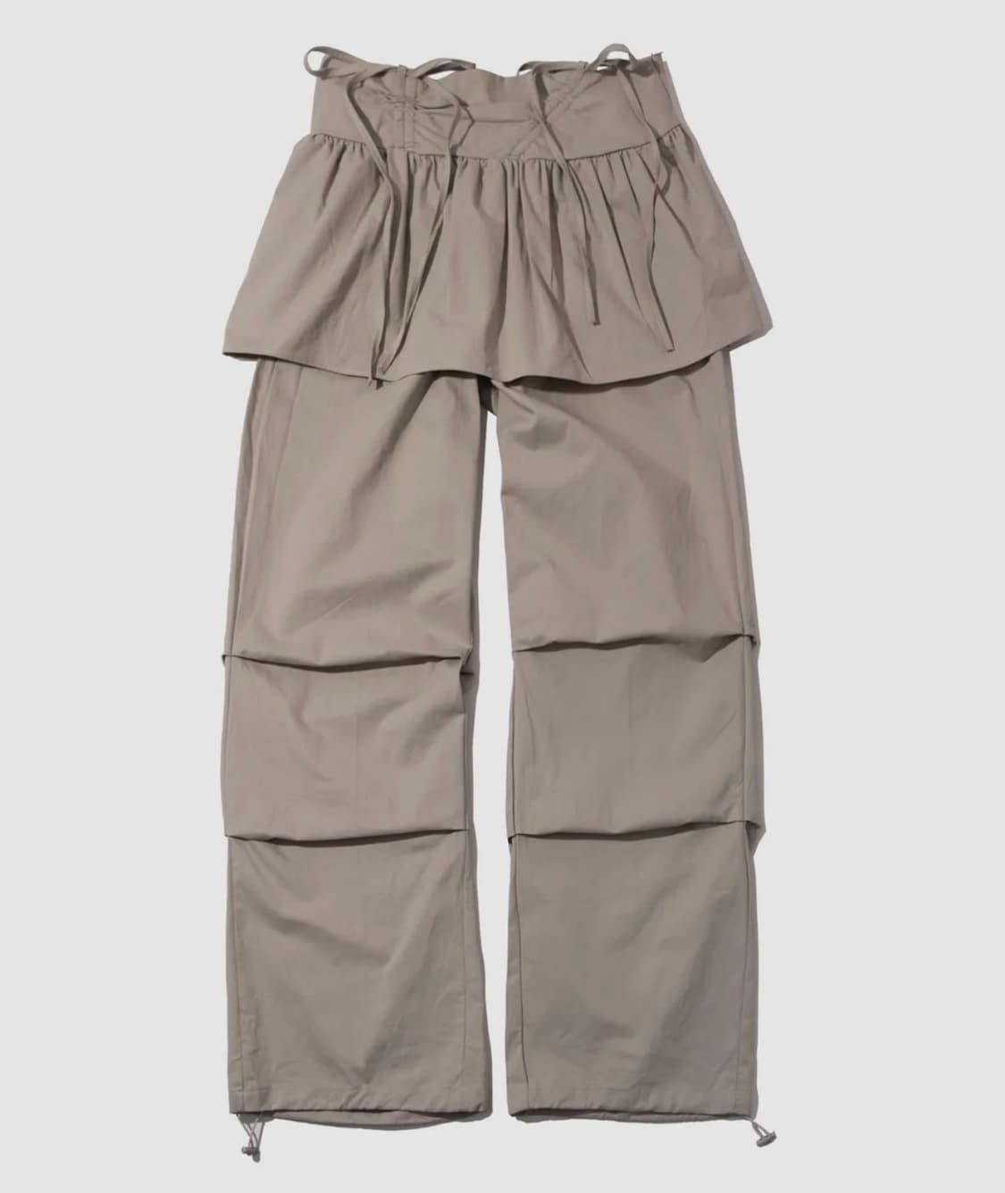 썸플레이스 레이어드 플리츠 미니스커트 스트링 팬츠 코튼 셋업 상품이미지1