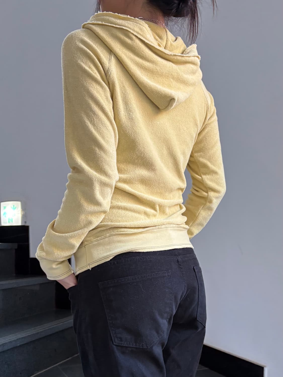 테리 아일렛 후드 긴팔티 상품이미지2