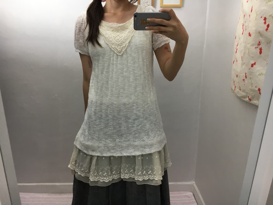 아이보리 레이스 니트 원피스 상품이미지10