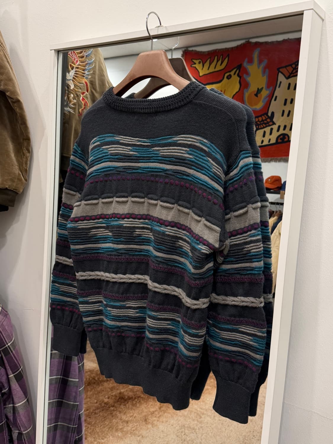 Vtg 멀티 컬러 케이블 니트 (made in Japan) 상품이미지4