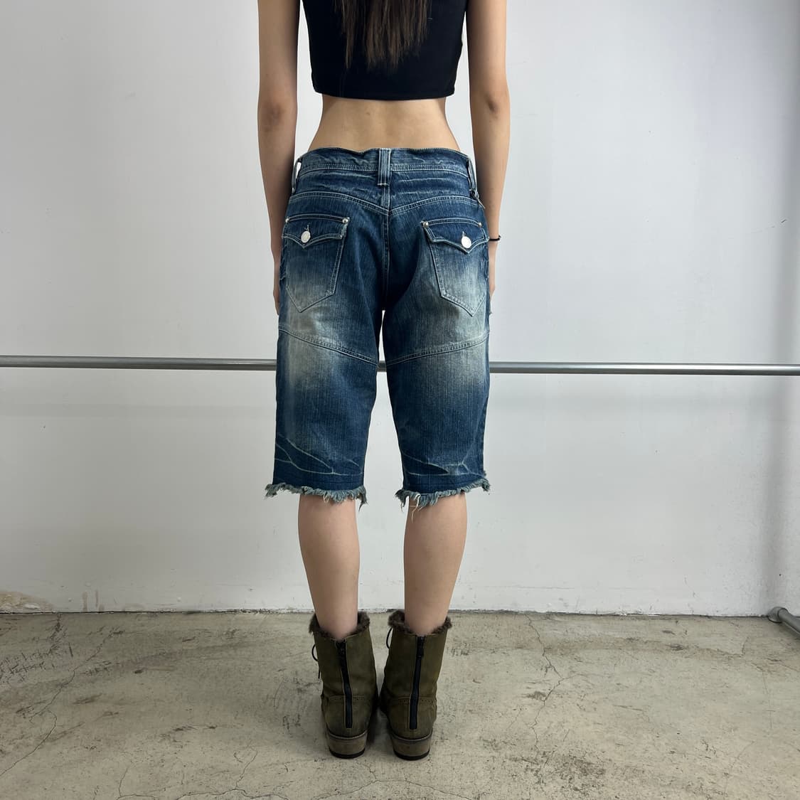 Place Plan 그런지 키링 데님 쇼츠 상품이미지2