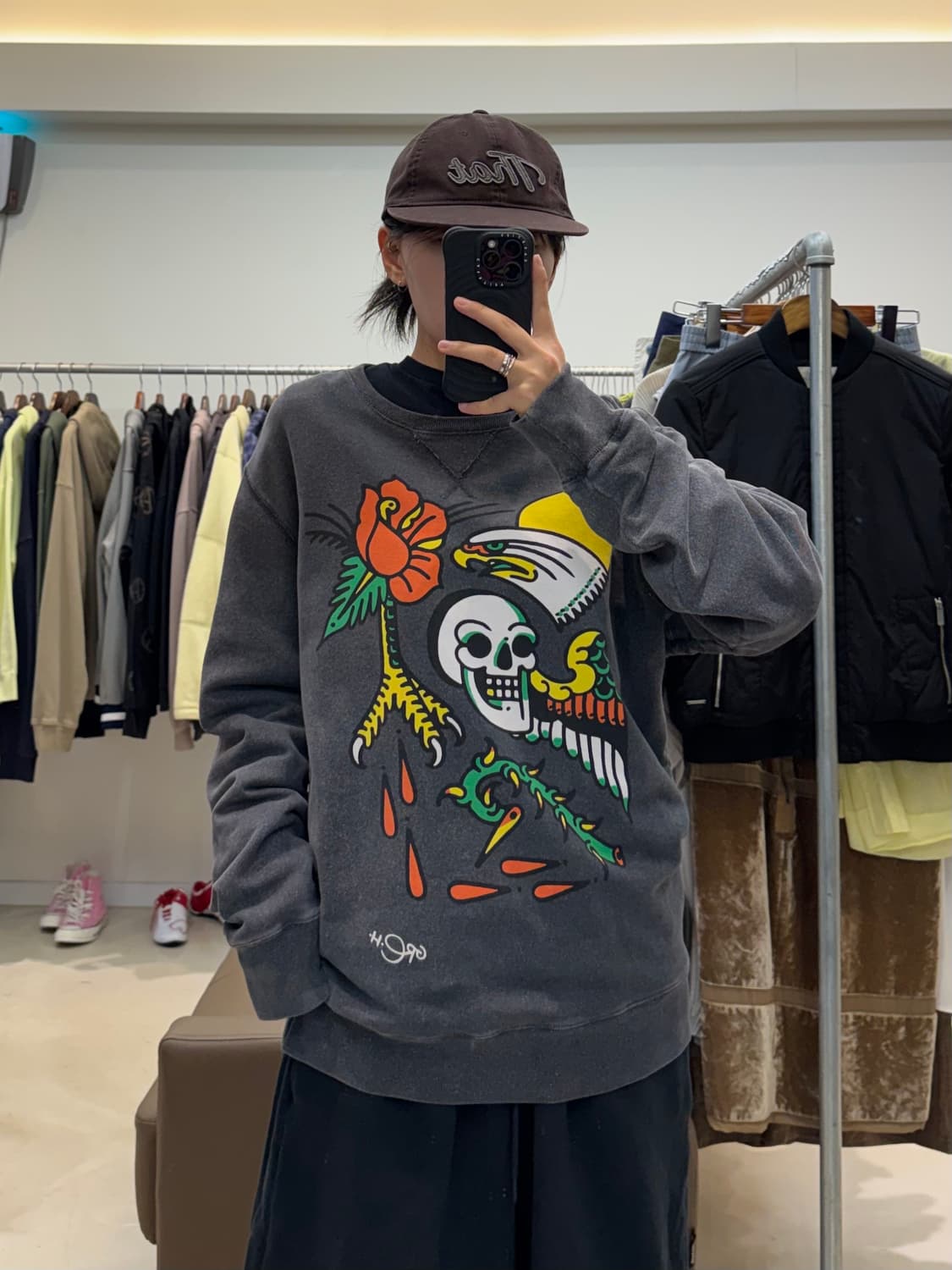 디젤 스컬 프린팅 맨투맨 상품이미지3