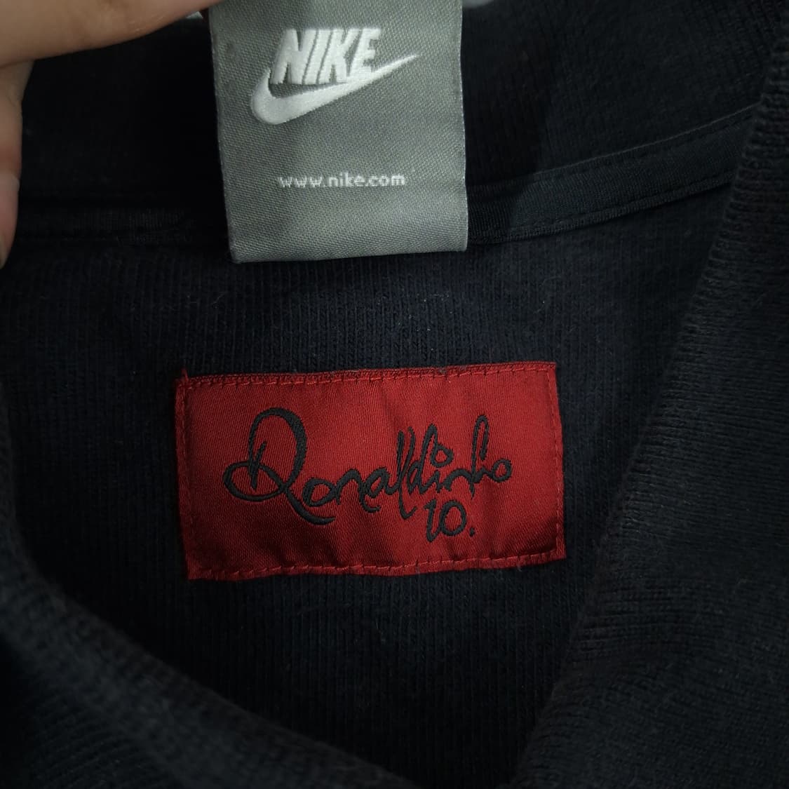 나이키 피그먼트 블랙 핑크 화이트 호나우지뉴 올드스쿨 카라넥 럭비티 상품이미지7