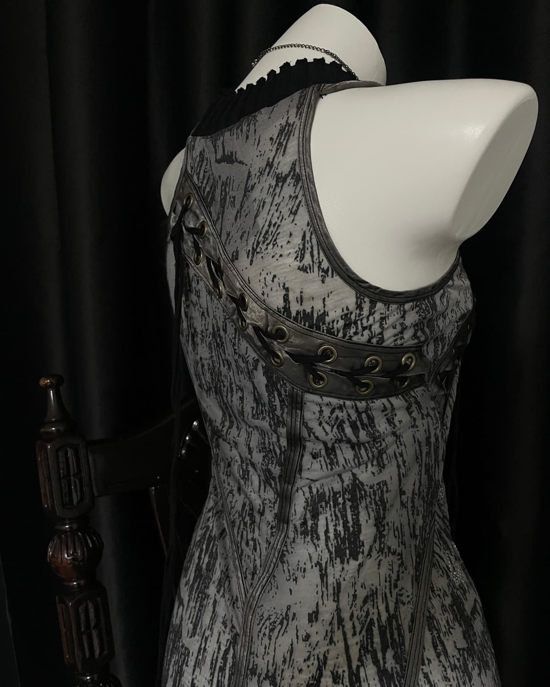 Salvage Leather Lace-up Print Dress 상품이미지5