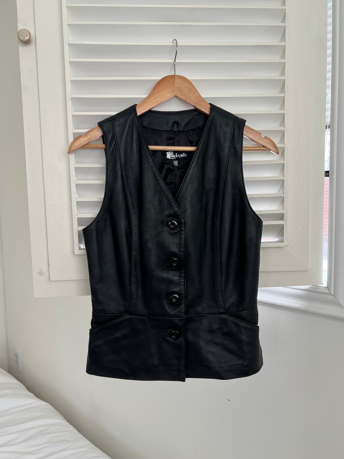 블랙 레더 베스트 상품이미지1