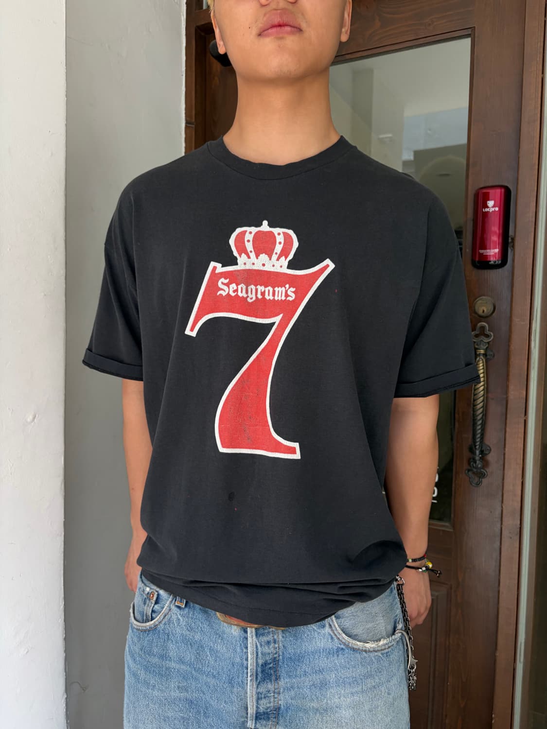 90‘s Seagram's 7 Crown hard faded single 상품이미지4