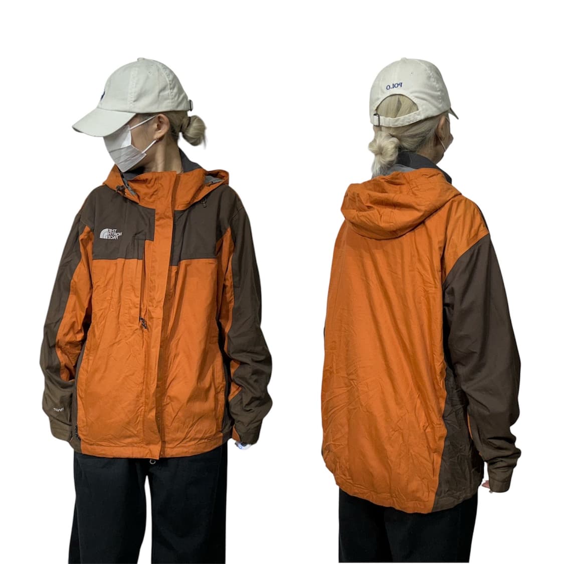 노스페이스 오렌지 하이벤트 고프코어 등산 후드 바람막이 자켓 M 상품이미지1
