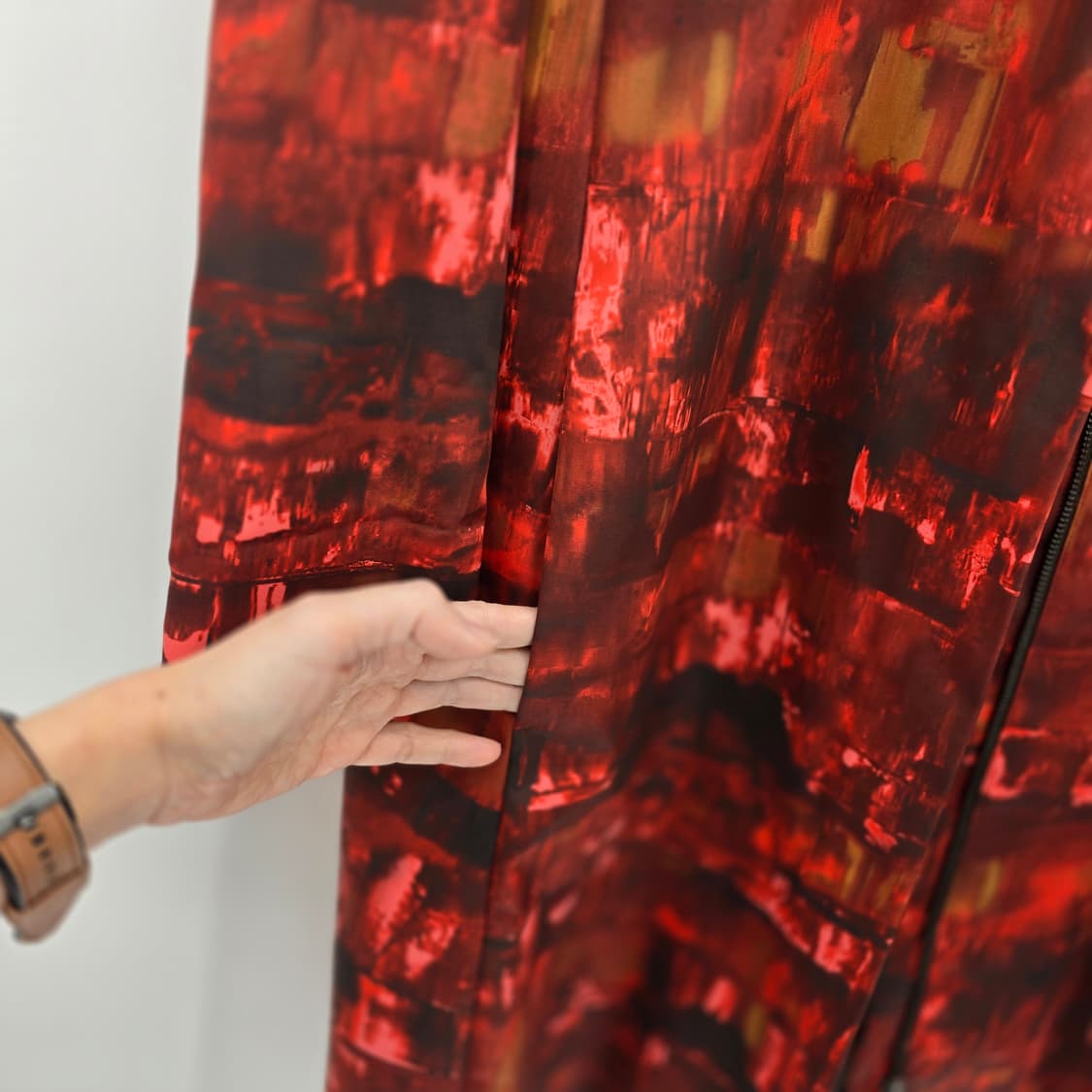 COS 레드 패턴 롱 코트 36사이즈 상품이미지10