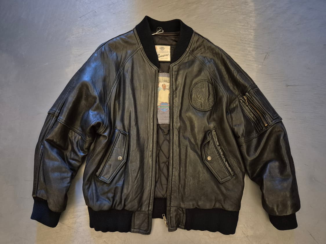 90s BOSSINI 램스킨 봄버 상품이미지1