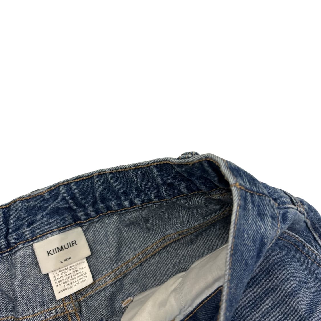 키뮤어 바이오워싱 하프 데님 팬츠 상품이미지3