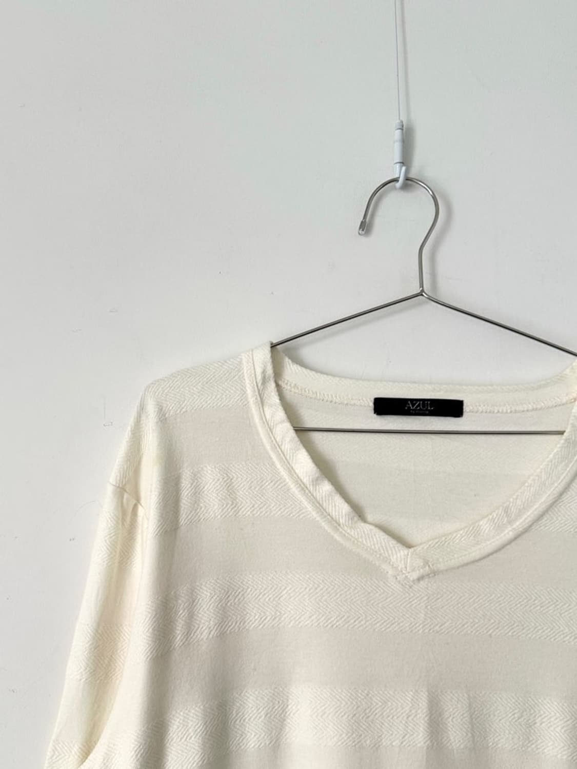 AZUL BY MOUSSY stripe rib top / ivory 상품이미지5
