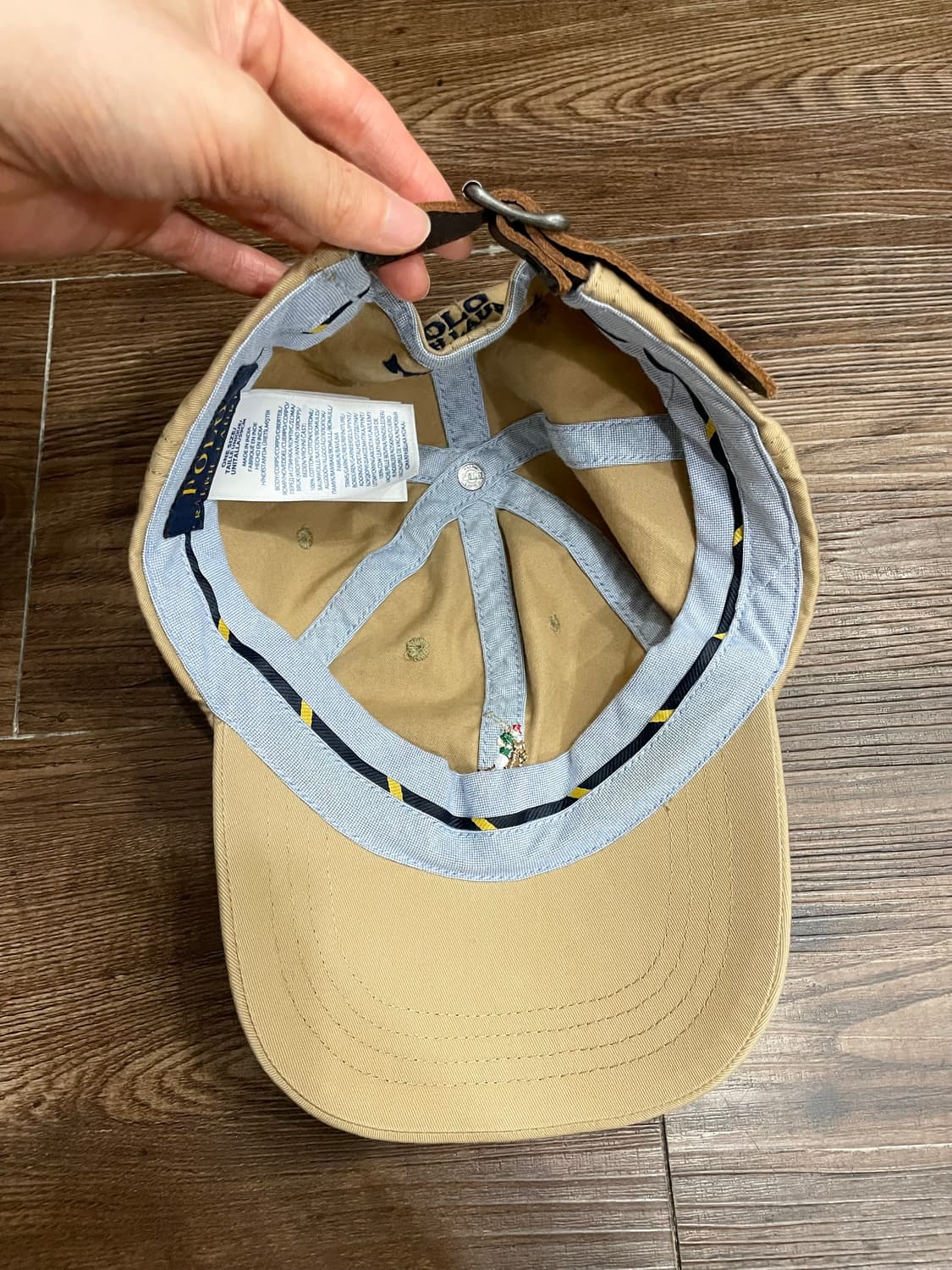 폴로 베이지 가죽스트랩 볼캡 캡모자 상품이미지4