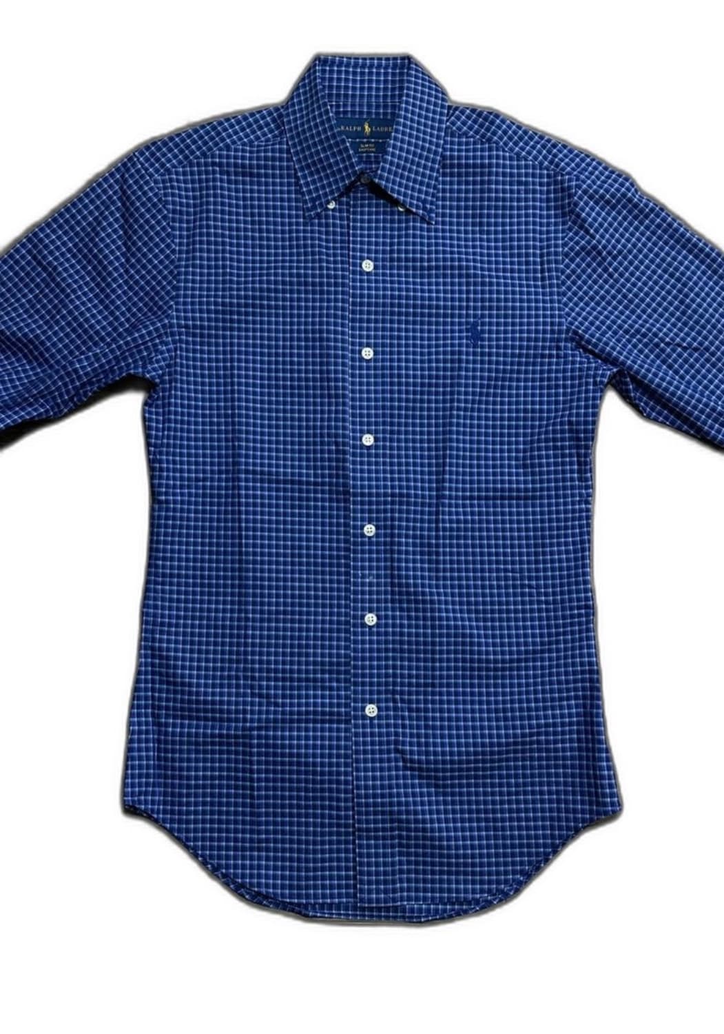 폴로 랄프로렌 블루 체크 셔츠 상품이미지1