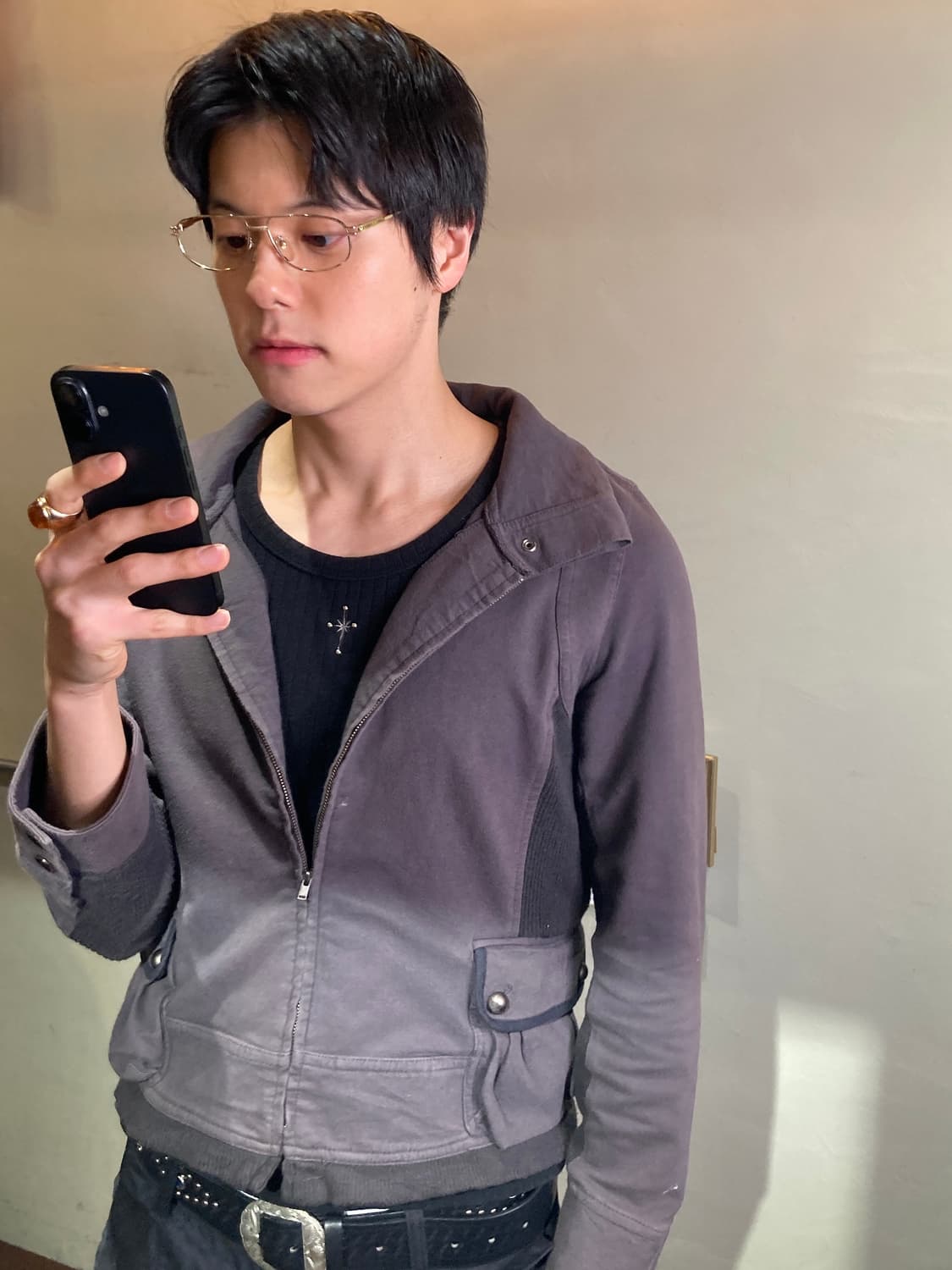 SJ 90's 18K GP 하금테 안경 상품이미지3