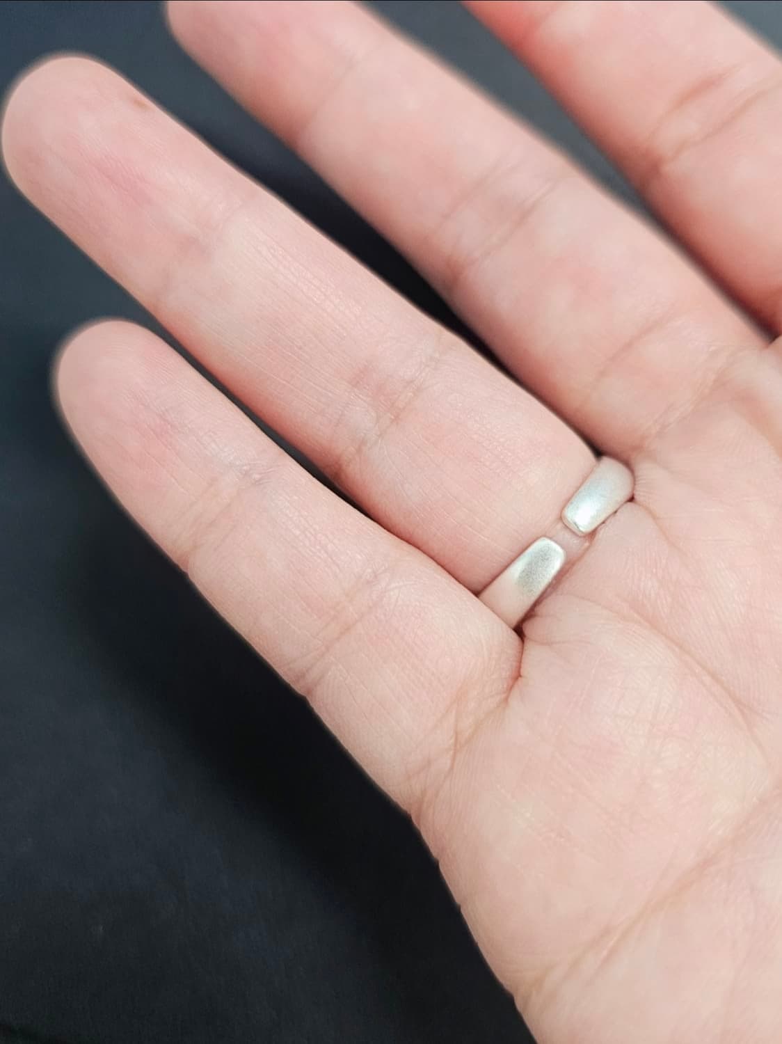 무광 실버 물결 웨이브 오픈 링  은반지 상품이미지5