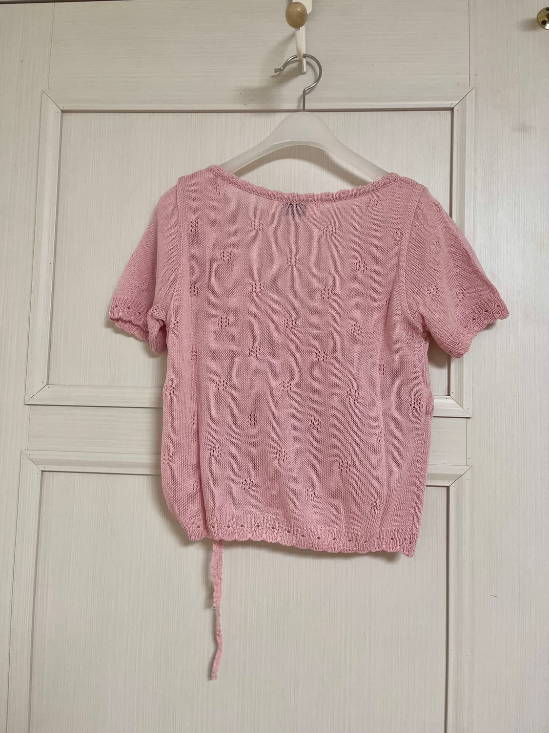 에딘버러 핑크 펀칭 랩 니트 크롭 가디건 상품이미지6