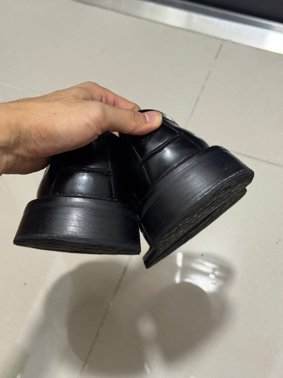 [40] STU 오버솔 레더 로퍼 블랙 상품이미지4