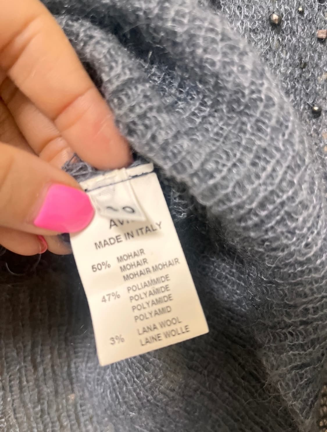 이태리 아뷰 모헤어 니트 비즈 여리 소매 정가120만원 상품이미지5