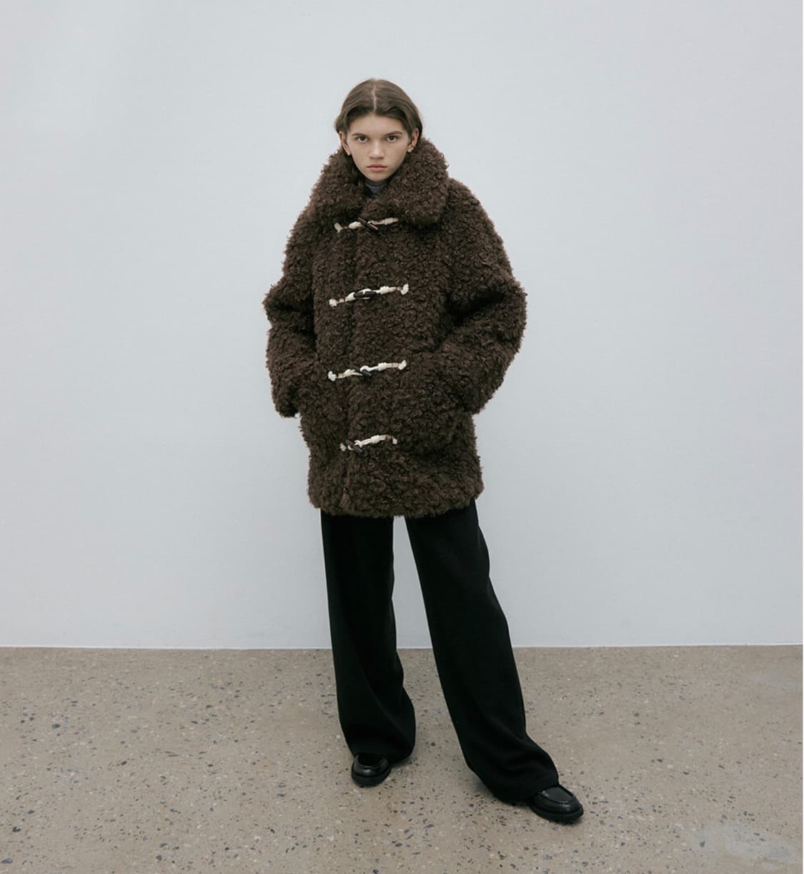 마이스 래글런 퍼 더플 코트 상품이미지4