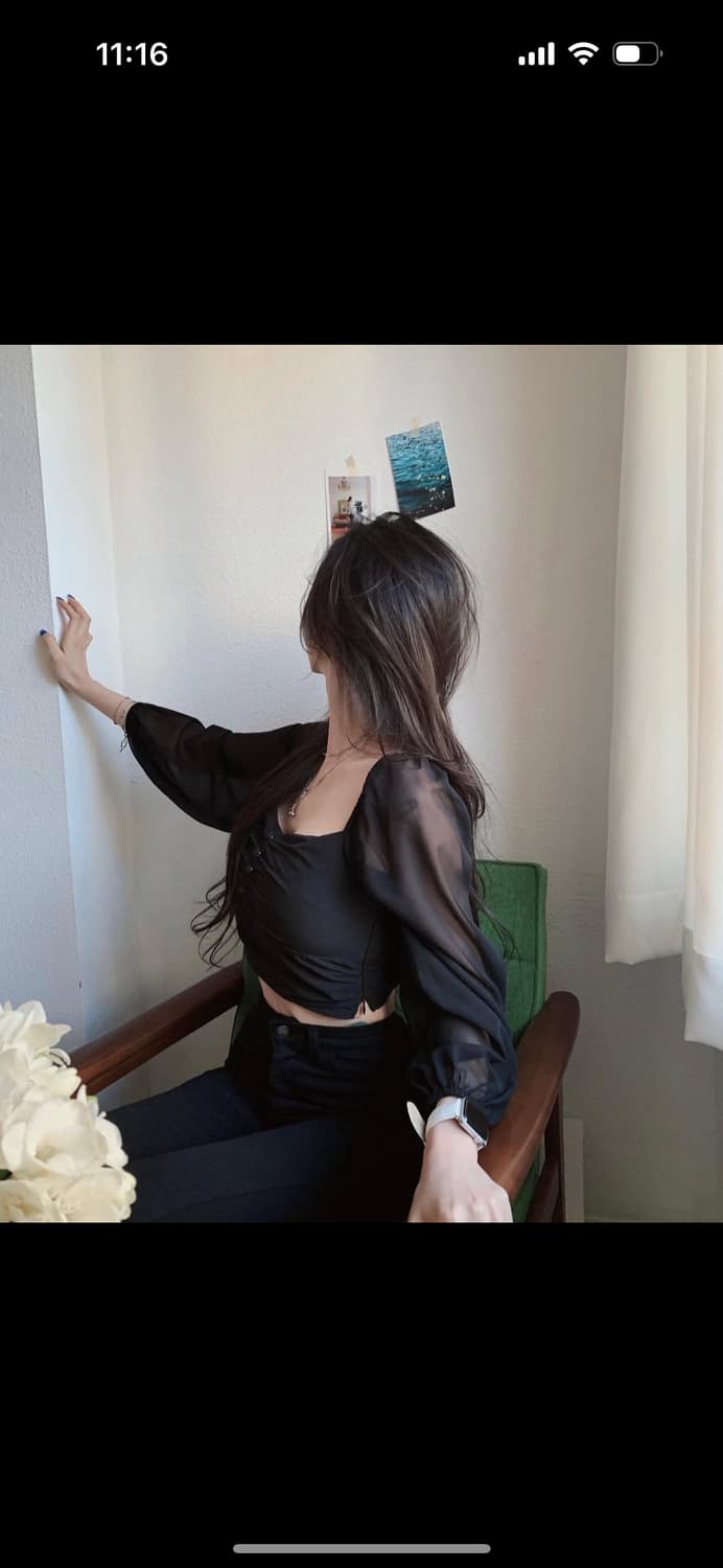 페일제이드 포유 버튼 블라우스 블랙 상품이미지1