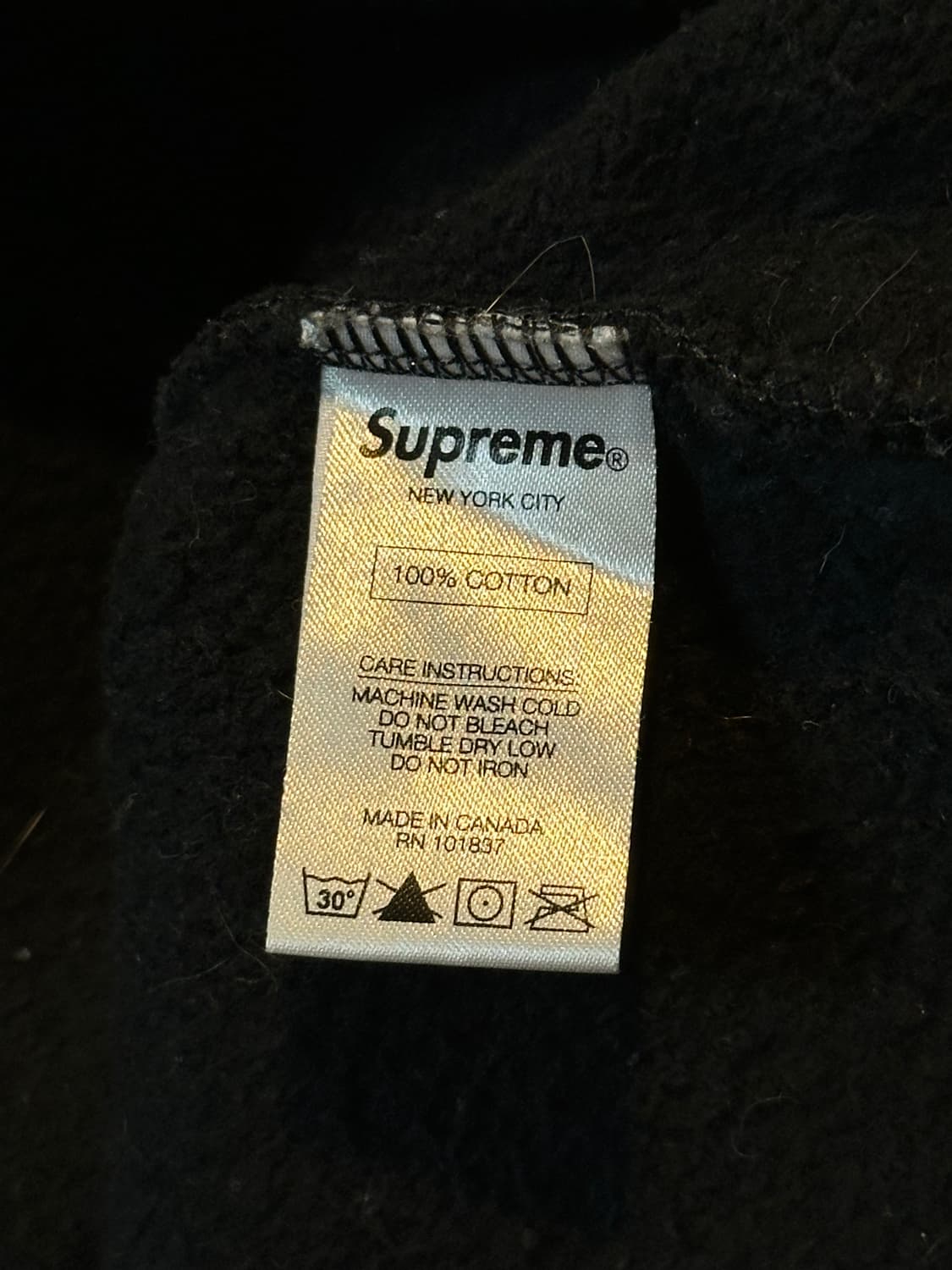 15FW 슈프림 SUPREME 하프집업 맨투맨 블랙 상품이미지8