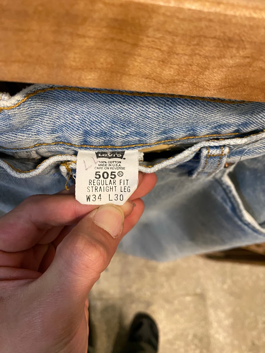 00S 리바이스 505 USA 데님 팬츠 33“ 상품이미지6